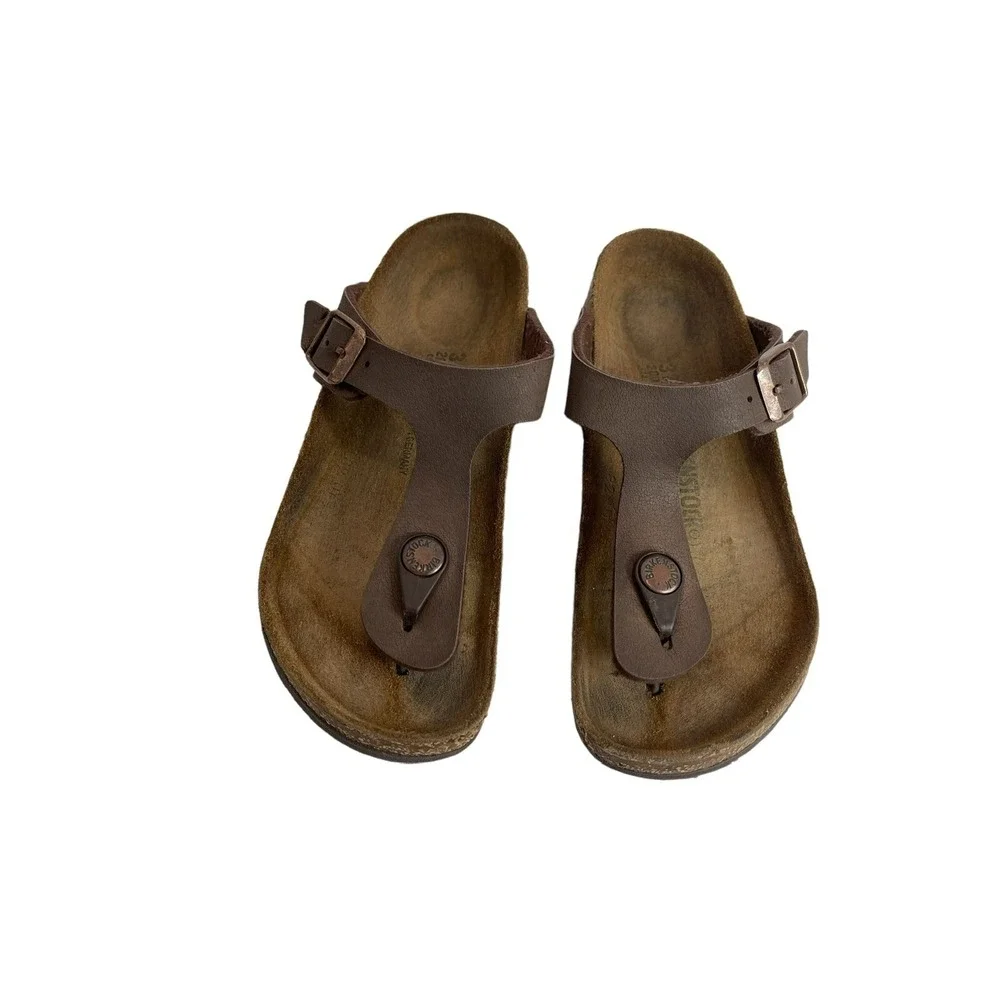Birkenstock Kizeh Birko-Flor Sandals Kids Junior 31 / 12.5 M Shoes Brown Leather